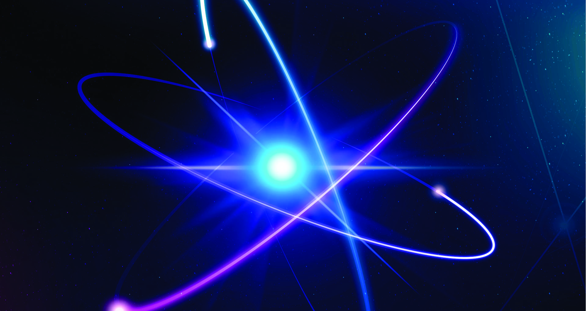 Quantum technology illustration - lab optics and qubit visualisation